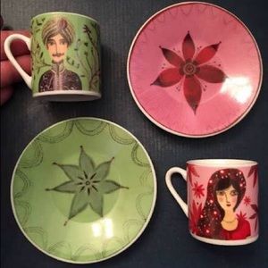 Fragonard Porcelain Demitasse Cup & Saucer Set